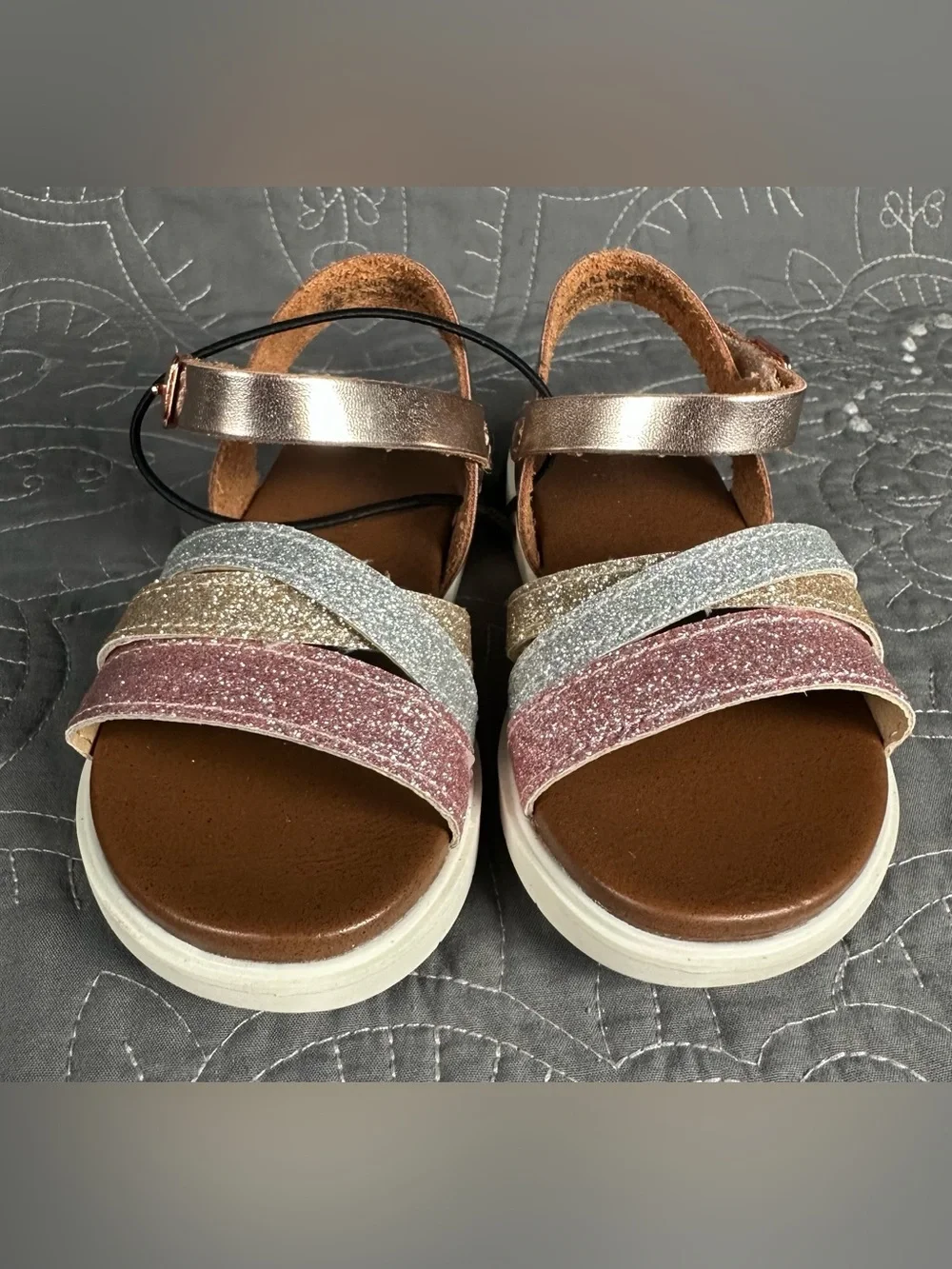 Thereabouts Toddler Girls Lil Lila Rose Gold Ankle Strap Sandals NWT 7 toddler